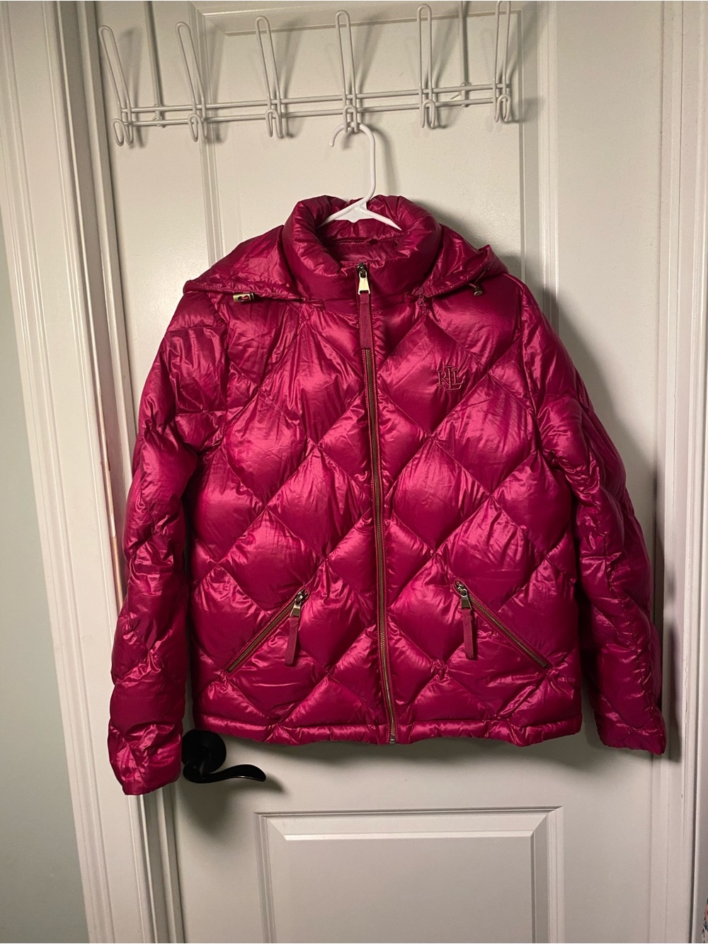 Ralph Lauren Quilted Puffer Jacket in Hot Pink